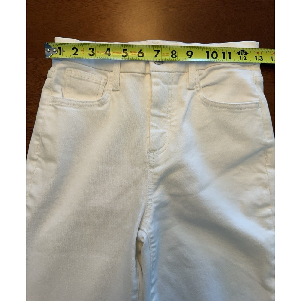Frank And Eileen Galway Wide Leg Jeans Women's 26 White Denim Cropped Frayed Hem - Picture 7 of 16